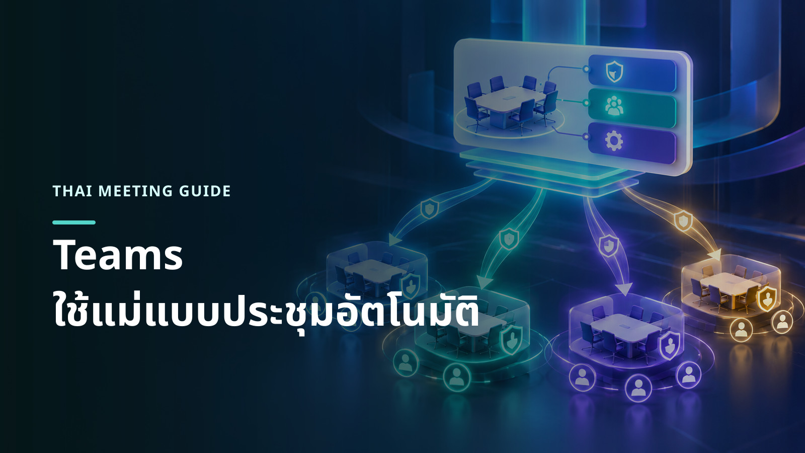 ภาพแนวคิดแม่แบบนโยบายกลางส่งค่าความปลอดภัยและการประชุมไปยังนัดใหม่ในปฏิทินโดยอัตโนมัติ